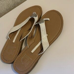 White New Direction Flip Flops